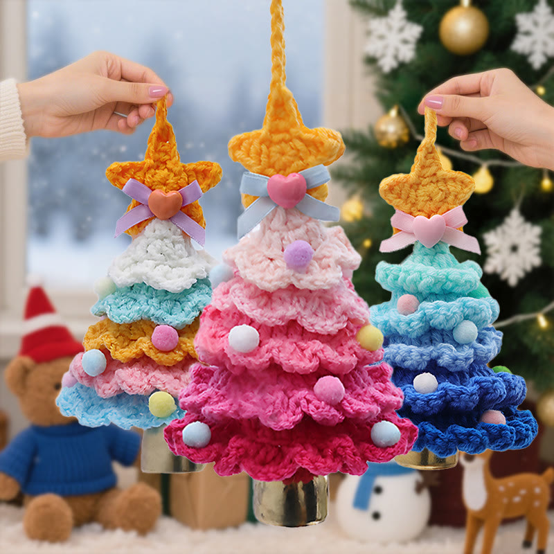 Rubbyoo Colorful Xmas Tree Hanging - Handmade Crochet Christmas Ornament | Festive Party Accent - image 8