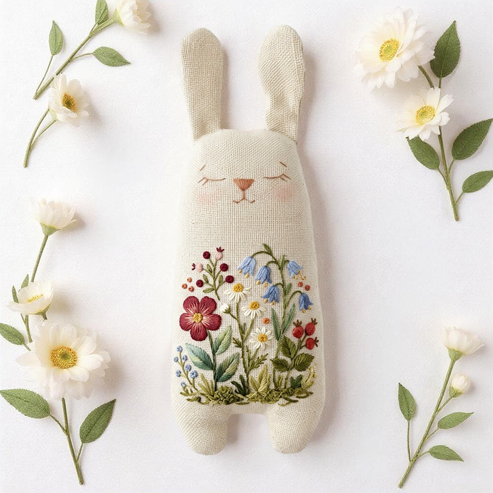 Rubbyoo Bunny Toy Embroidery Kit  - Wildflower | Stuffed Bunny Pattern| Lovely Bunny Craft  - image 6