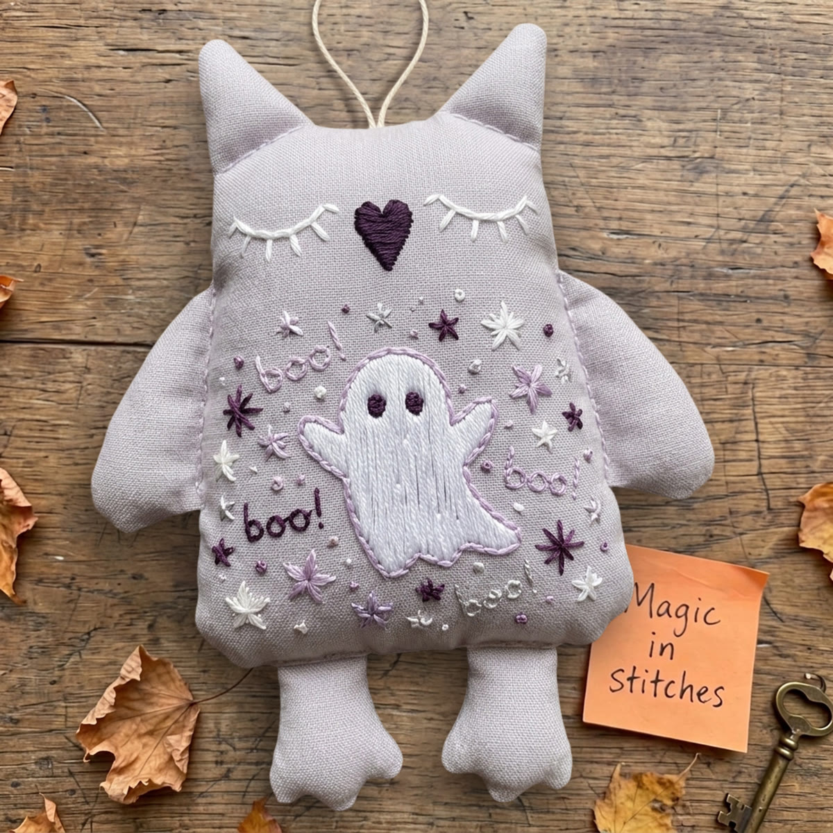 Rubbyoo Owl Embroidery Kit -  Lovely Ghost Boo | Halloween Nursery Room Accent | Cute Holiday Home Decor - image 7