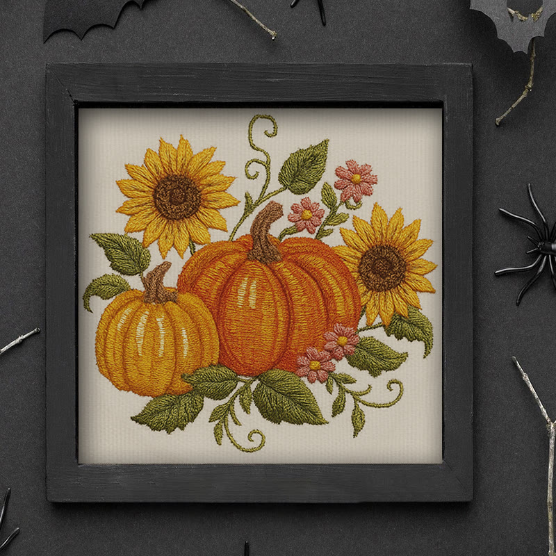 Rubbyoo Embroidery Kit - Sunflower Pumpkin | Diy Helloween Craft | Easy Beginner Needlework - image 9