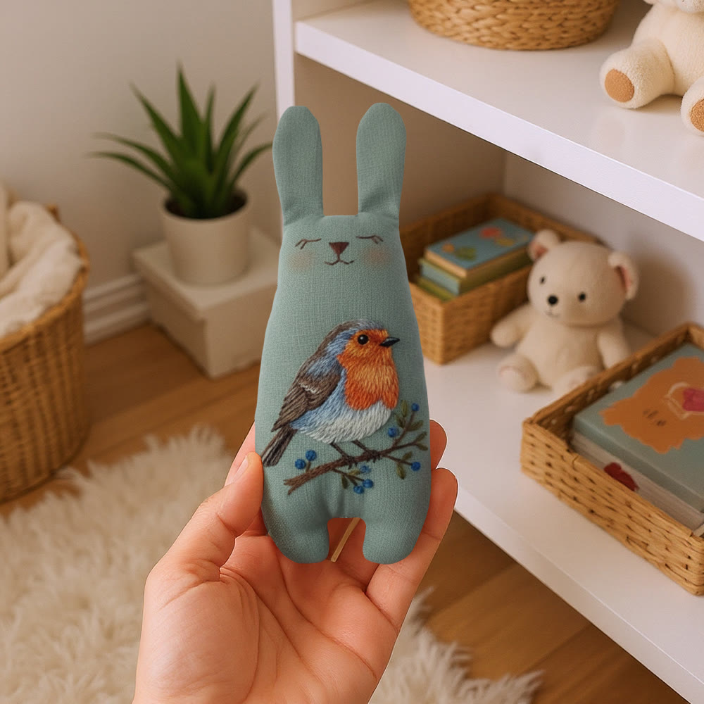 Rubbyoo Bunny Toy Embroidery Kit - Little Robin | Diy Sewing Art | Stuffed Bunny Pattern - image 5