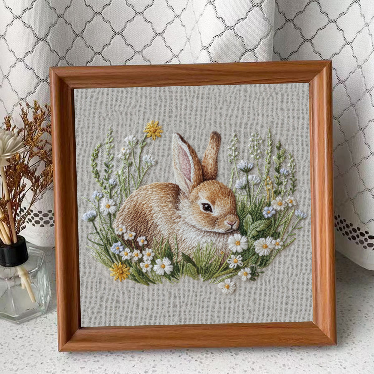 Rubbyoo Embroidery Kit - Rabbit In The Grass | Modern Beginner Craft |  Cute Hoop Art - Embroidery Kit Plus An Extra Frame - image 10