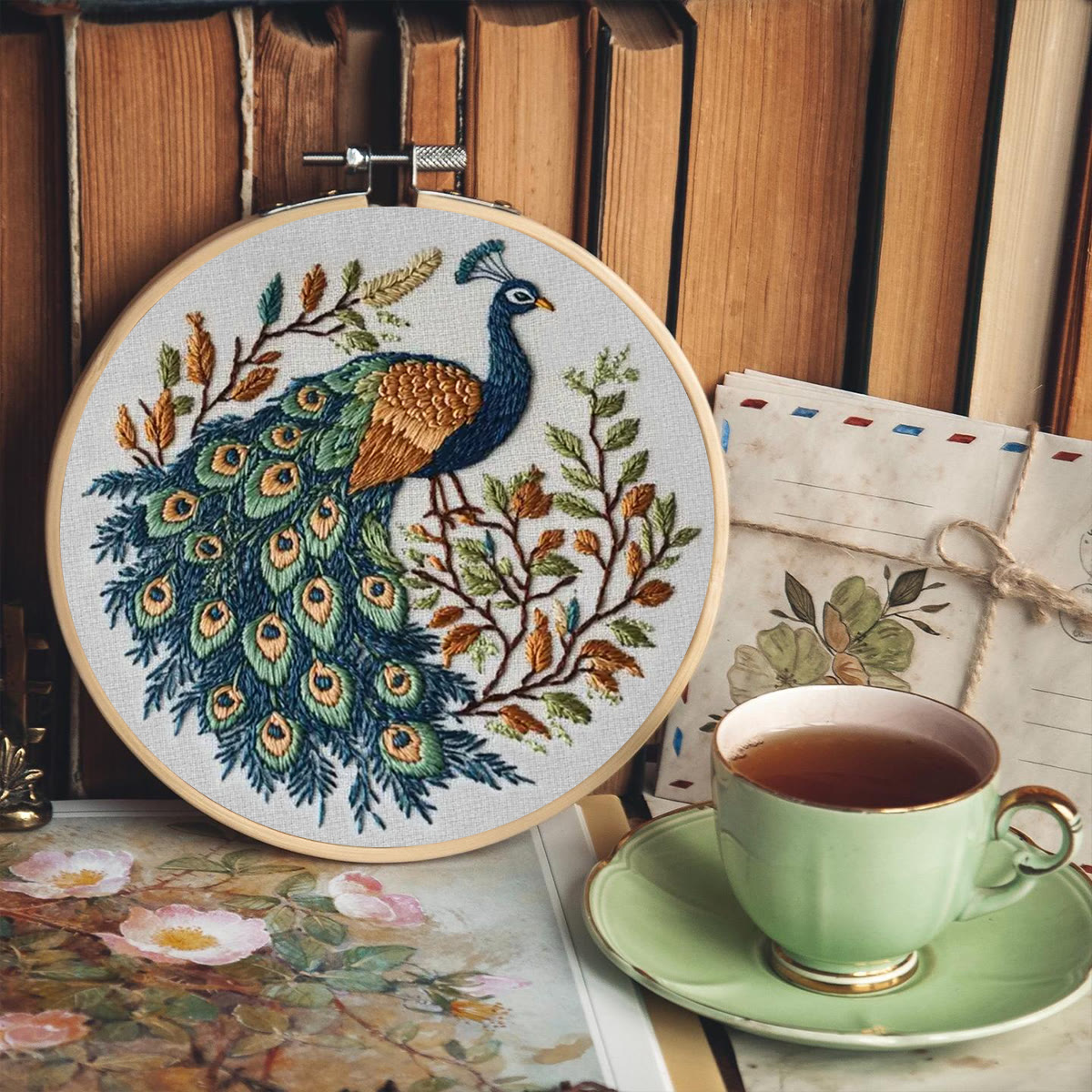 Rubbyoo Embroidery Kit - Elegant Peacock | Diy Hoop Art | Unique Decorative Needlework  - image 6