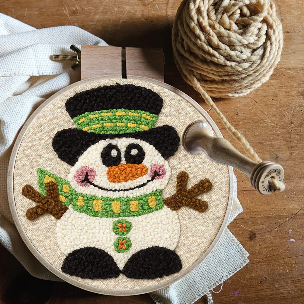 Winter Snowman Punch Needle Kit - Diy Craft For Christmas |  Holiday Decorative Needlepoint  - image 8
