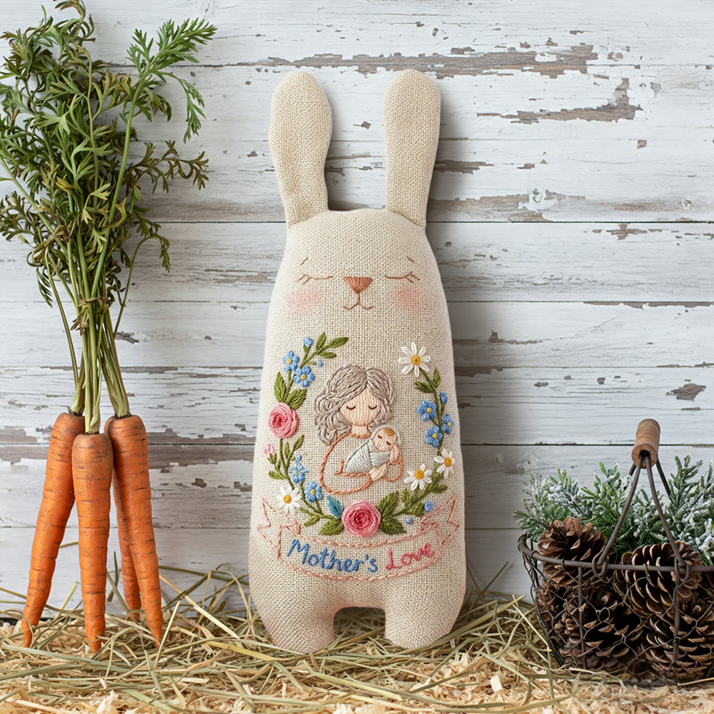 Rubbyoo Bunny Toy Embroidery Kit - Mother And Baby With Floral | Serene Craft | Heartwarming Family Gift - image 7