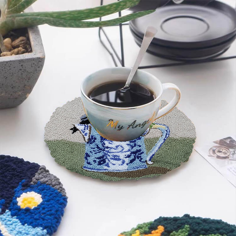  Bird With Teapot Punch Needle Kit - Lovely Bird Handicraft |  Diy Decorative Hoop Art - image 10