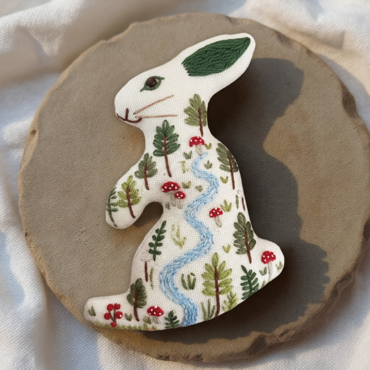 Rubbyoo Rabbit Embroidery Kit - Forest River | Easy Handmade Art | Unique Hanging Craft - image 5