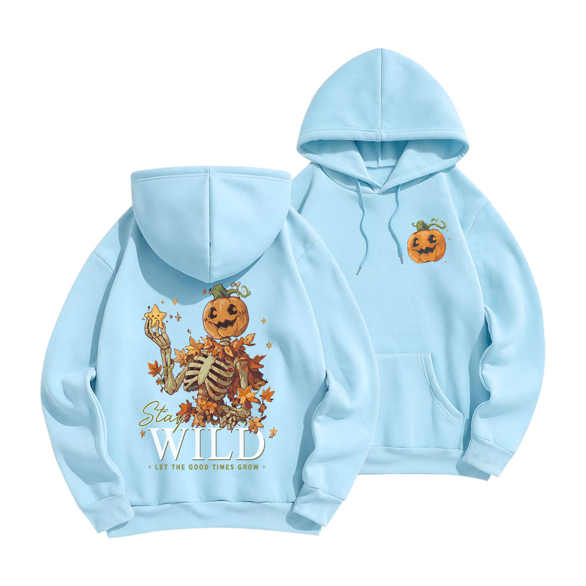 Rubbyoo Stay Wild Unisex Hoodie - Light Blue - 2XL - image 7