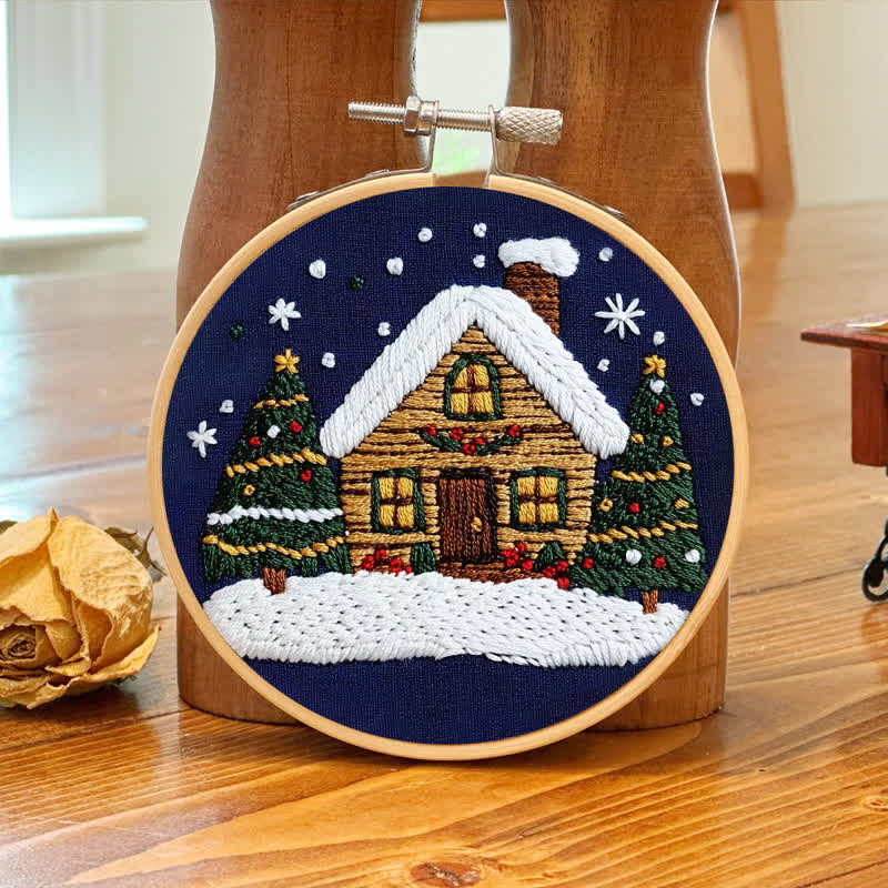 Rubbyoo Embroidery Kit -Art Winter Cottage - image 7