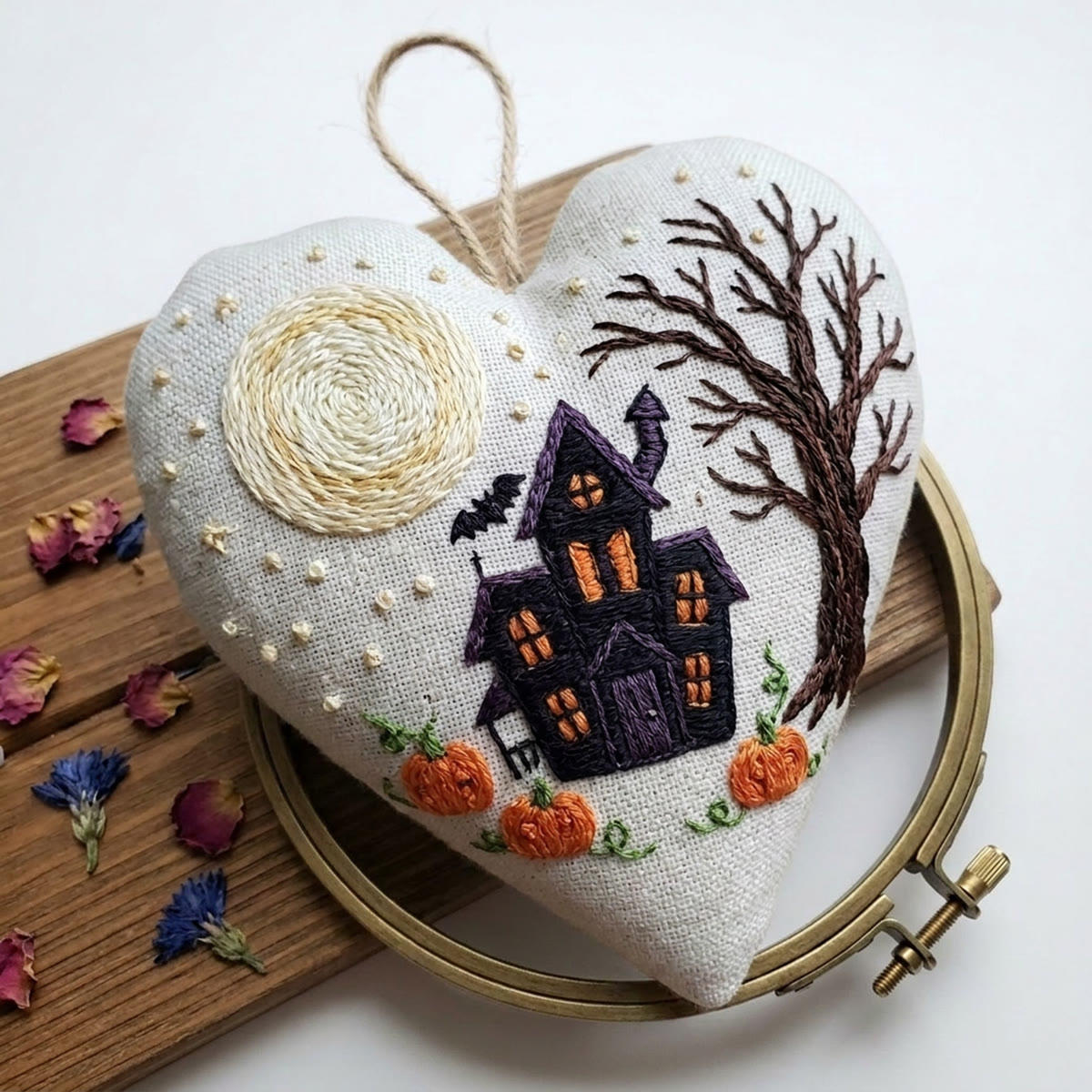 Rubbyoo Heart Embroidery Kit - Haunted House | Halloween Spooky Decoration | Perfect For Wall Hanging  - image 4