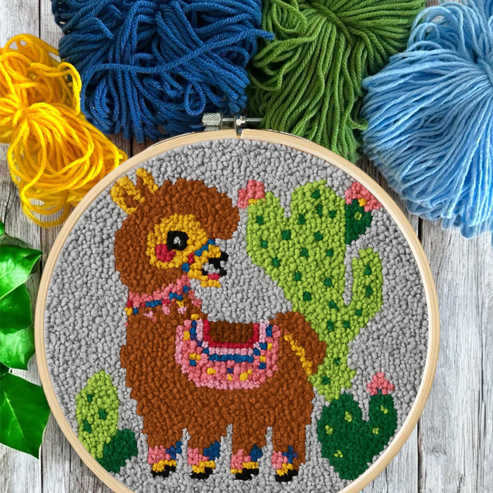 Alpaca Cactus Punch Needle Kit - Handcrafted Art | Boho-Themed Gift - image 8
