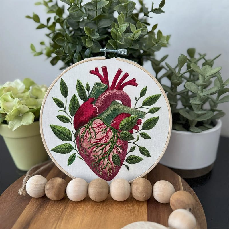 Rubbyoo Embroidery Kit - Botanical Heart | Fantastic Handmade Artwork | Diy Decorative Craft - image 7