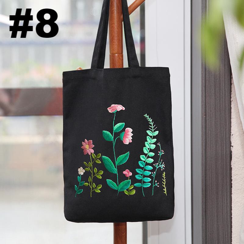 Embroidery Black Canvas Tote Bag Kits | Fashion Bags For Birthday Gifts | Handmake Unique Craft - #8 - image 9