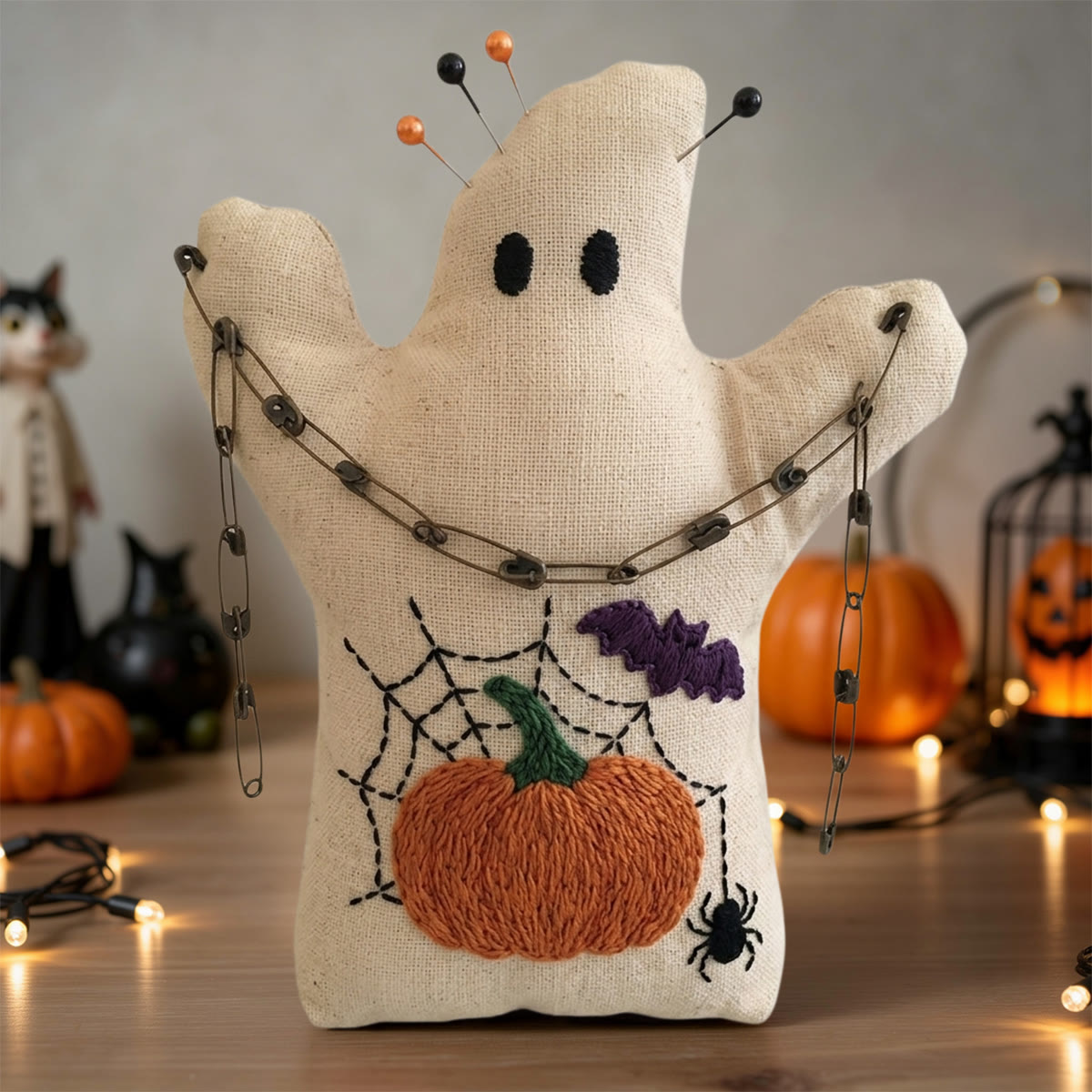 Rubbyoo Ghost Embroidery Kit - Cozy Harvest Season | Diy Autumn Halloween Room Decor | Beginner-friendly Design - image 3