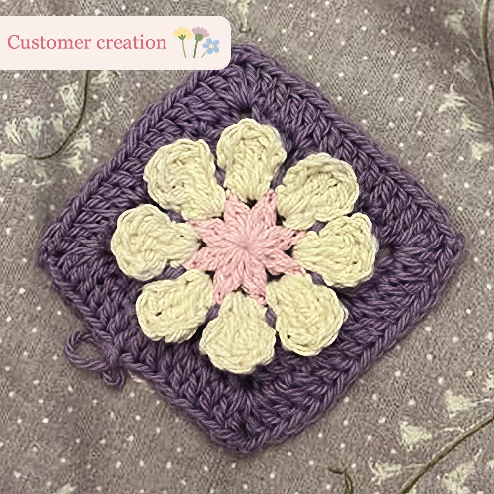 Diy Handmade 3d Flower Coasters Crochet Kit - Floral Granny Square Craft  | Perfect For Diy Project  - image 6