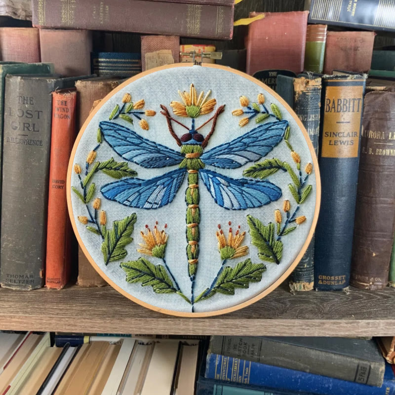 Rubbyoo Embroidery Kit - Floral Dragonfly | Diy Insect Craft | Hanging Wall Art Decor - image 7