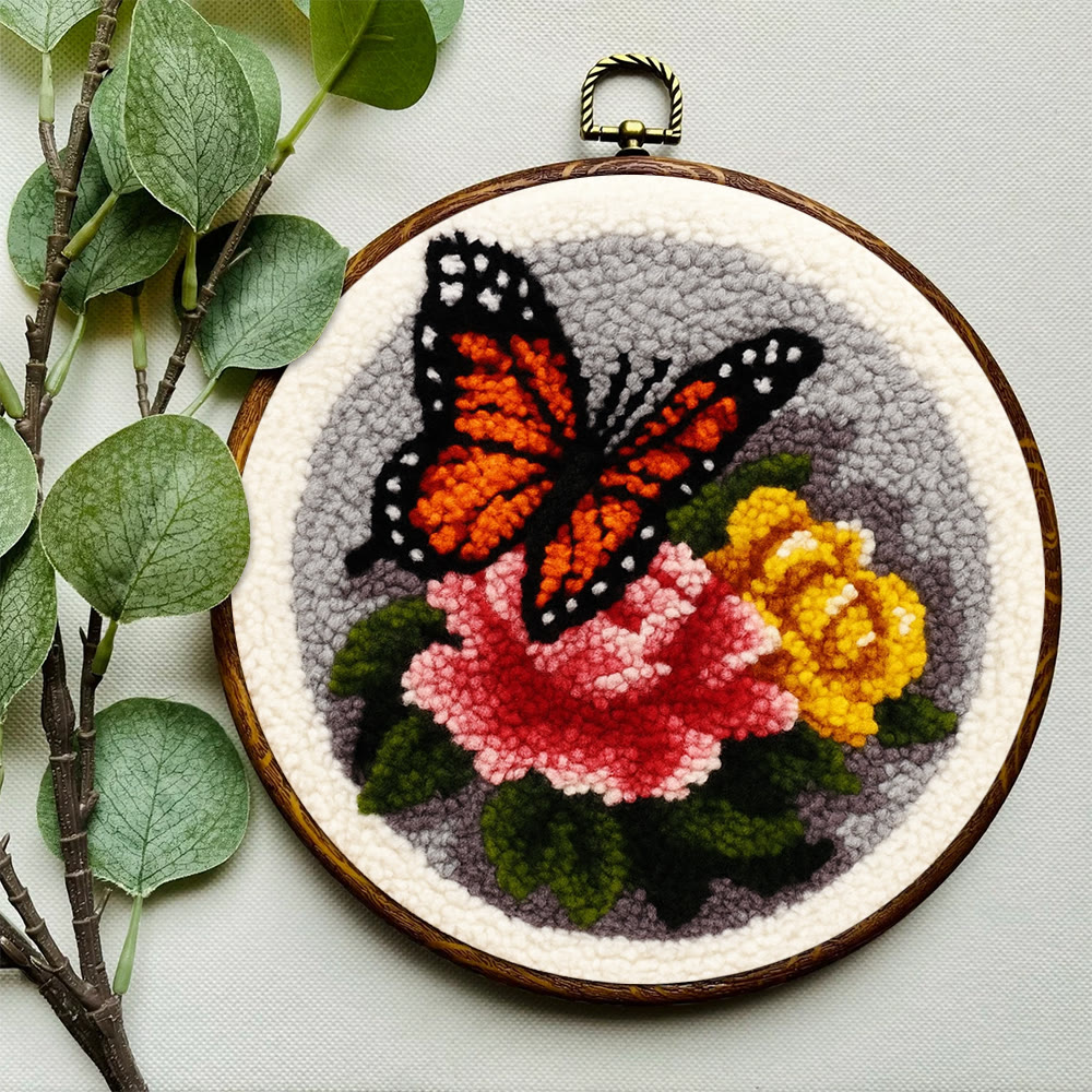 Fascinating Butterfly Punch Needle Kit - Charming Floral Craft | Perfect Handmade Gift For Her - image 5