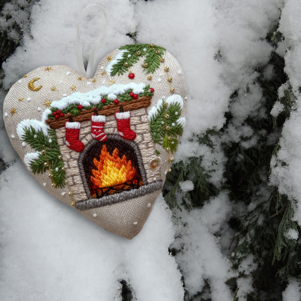 Rubbyoo Heart Embroidery Kit - Christmas Mantelpiece | Diy Christmas Tree Decor | Personalized Handmade Art - image 8