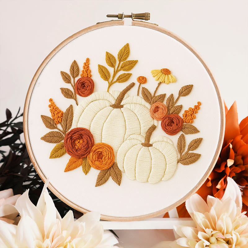 Rubbyoo Embroidery Kit - Botanical Pumpkin | Halloween Wall Hanging | Perfect Decor For Halloween - image 4