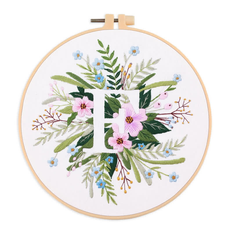Rubbyoo Embroidery Kit - Floral Letter Pattern  For Craft Lover Hand Stitch - F - image 10
