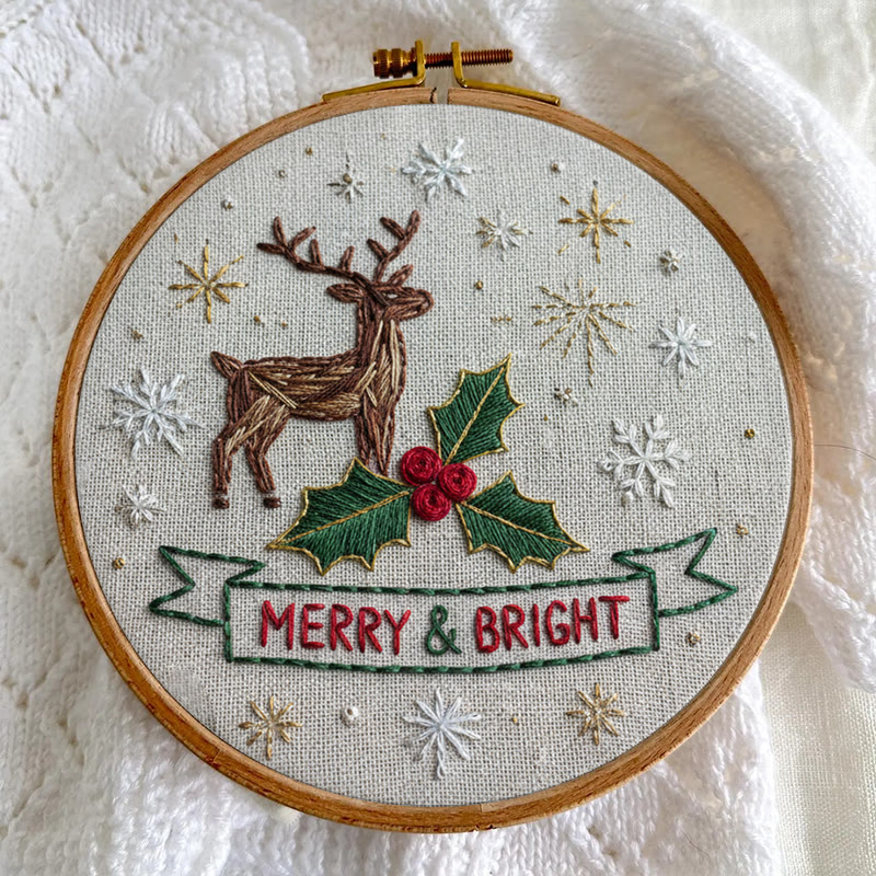 Rubbyoo Embroidery Kit - Christmas Deer | Unique Stitch Art | Christmas Crafts For Decoration  - image 3