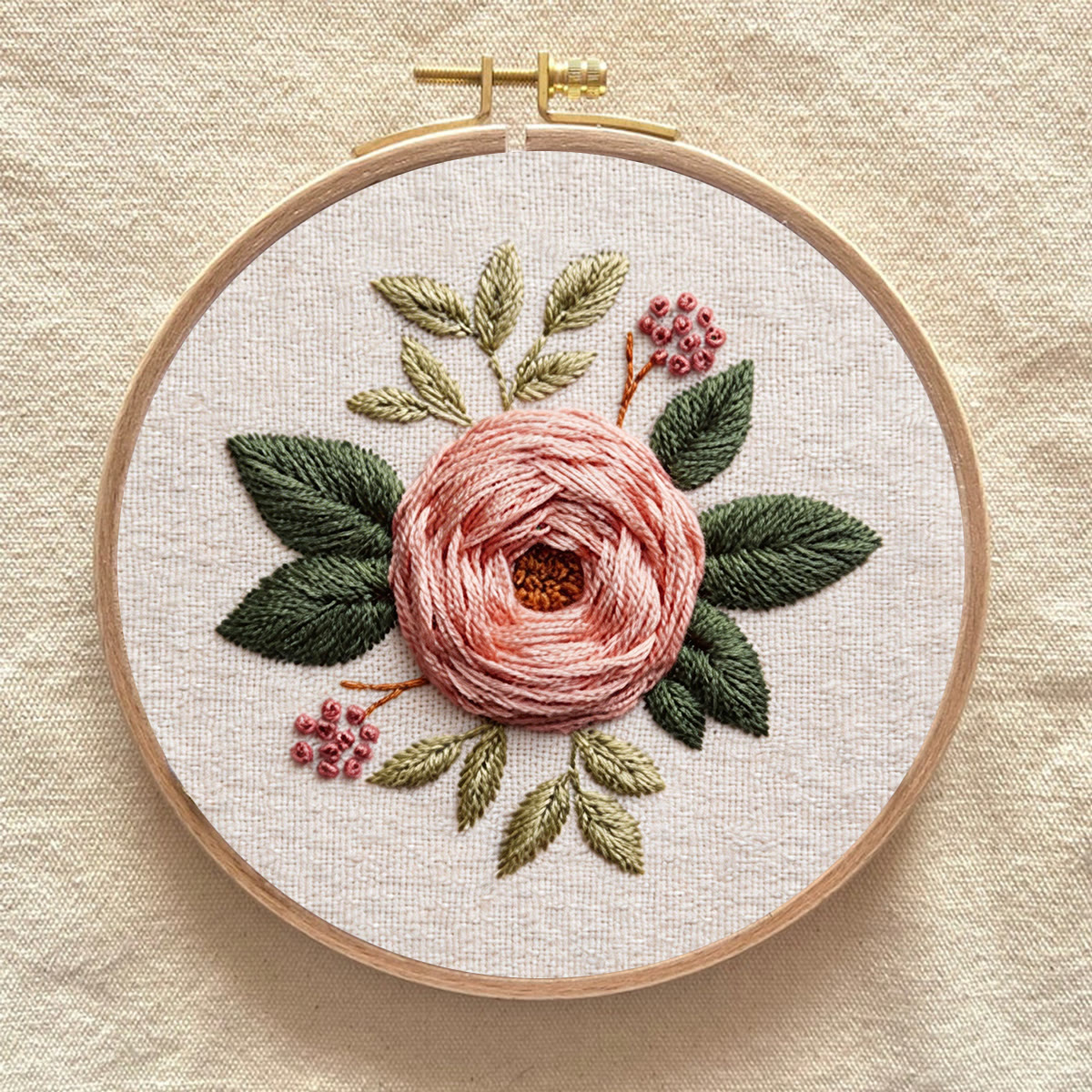 Rubbyoo Embroidery Kit - Charming Rose | Floral Design Art | Embroidery Pattern For Beginner - image 8
