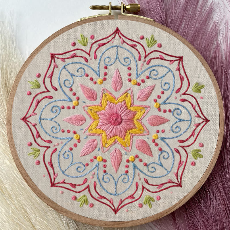 Rubbyoo Embroidery Kit - Pastel Mandala Motif | Gentle Diy | Artistic Home Addition - image 7