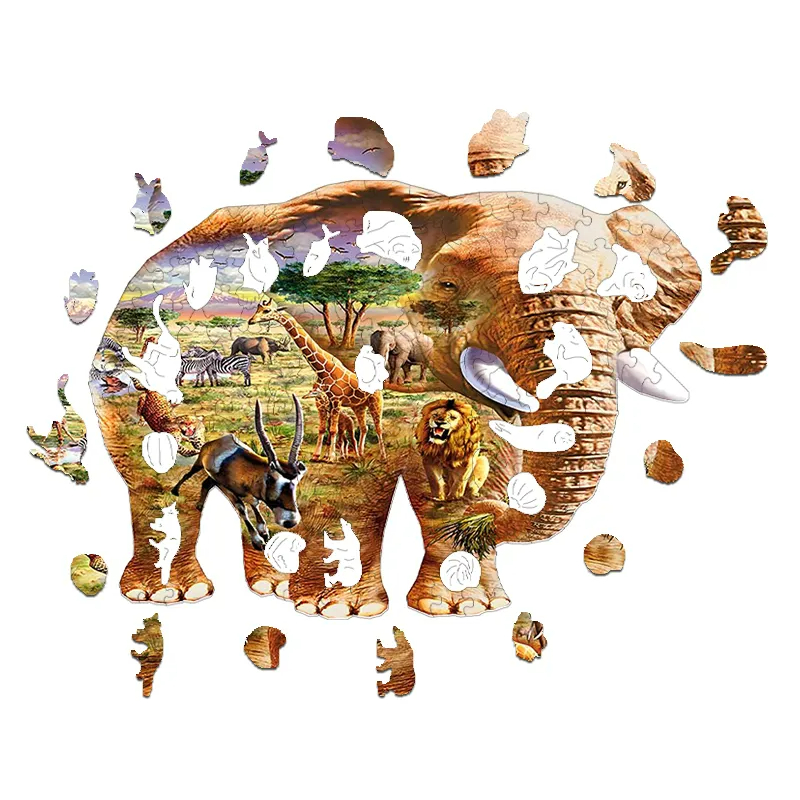 African Elephant - Wooden Jigsaw Puzzles