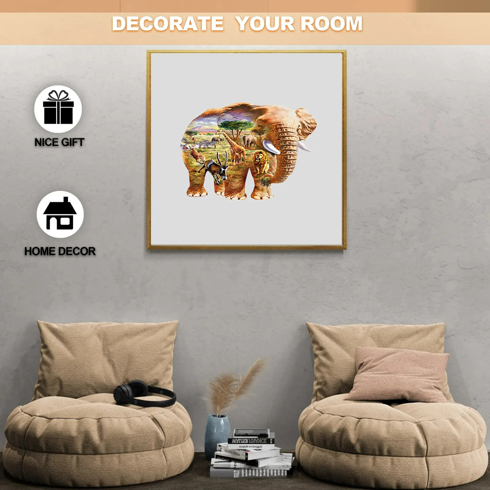 African Elephant - Wooden Jigsaw Puzzles