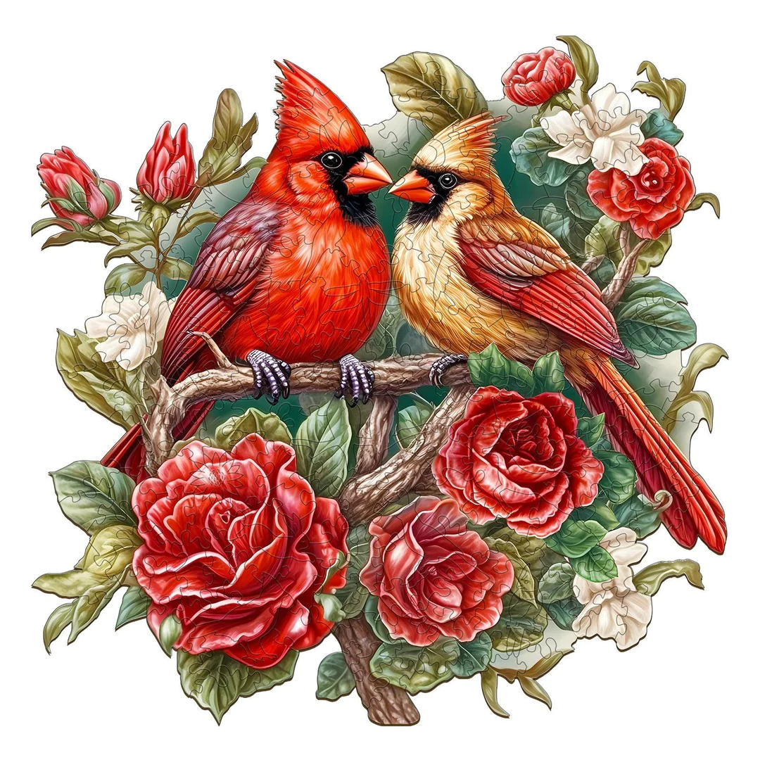 Beautiful Cardinal - Wooden Jigsaw Puzzle