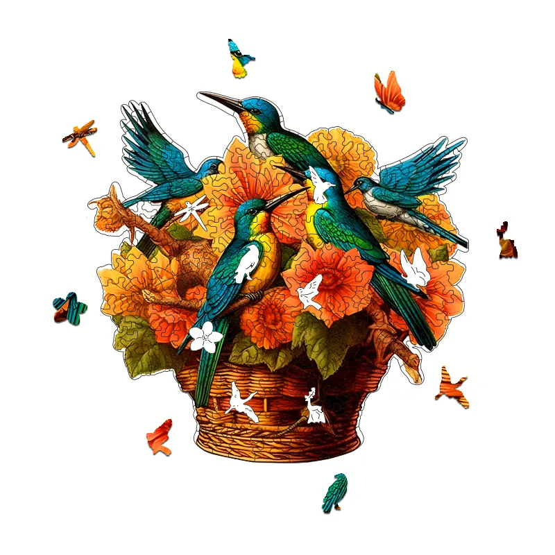 Bird's Nest Flower Basket - Wooden Jigsaw Puzzles