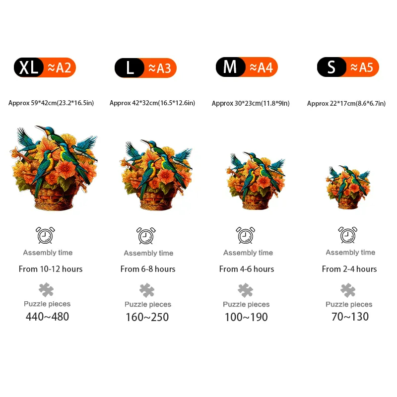 Bird's Nest Flower Basket - Wooden Jigsaw Puzzles