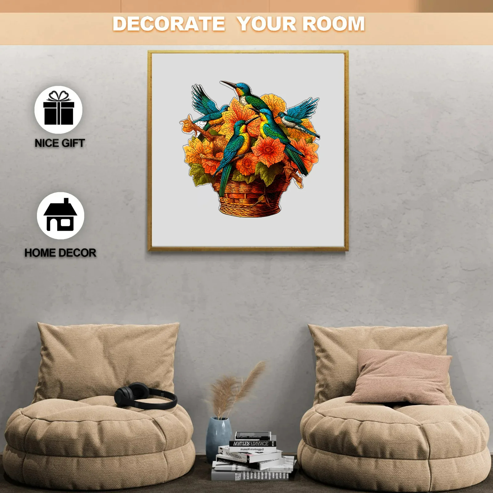 Bird's Nest Flower Basket - Wooden Jigsaw Puzzles