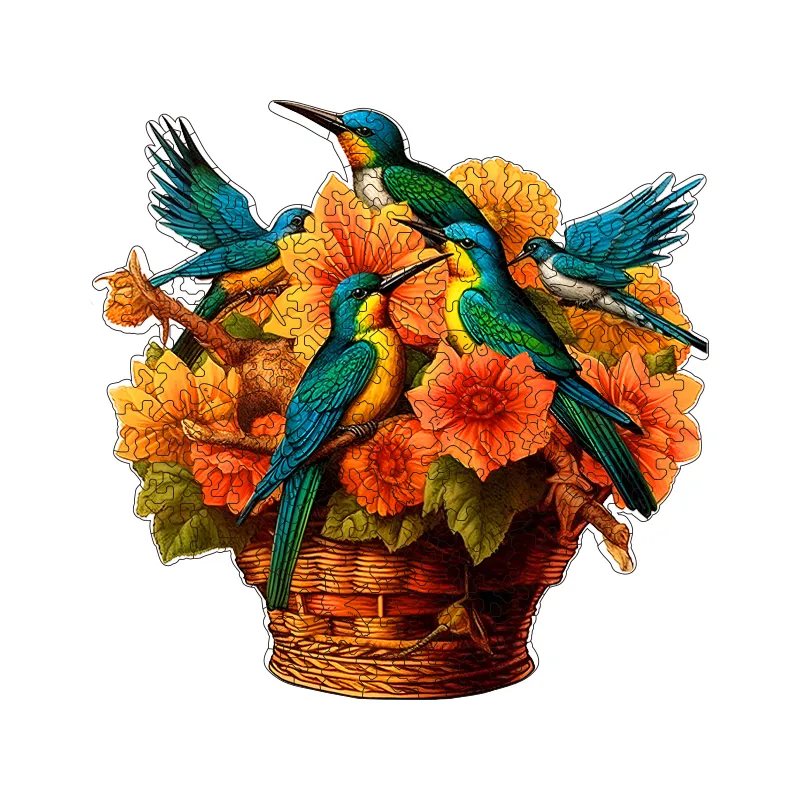 Bird's Nest Flower Basket - Wooden Jigsaw Puzzles