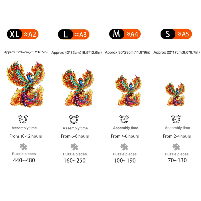Colorful Phoenix - Wooden Jigsaw Puzzles