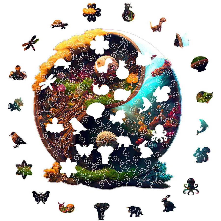 Magical Two Worlds Yin Yang - Jigsaw Puzzle