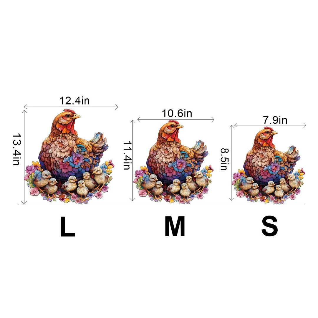 Hens And Chicks - Wooden Jigsaw Puzzle