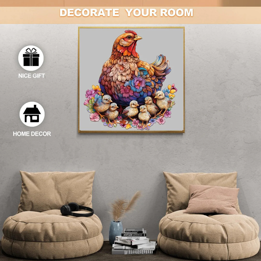 Hens And Chicks - Wooden Jigsaw Puzzle