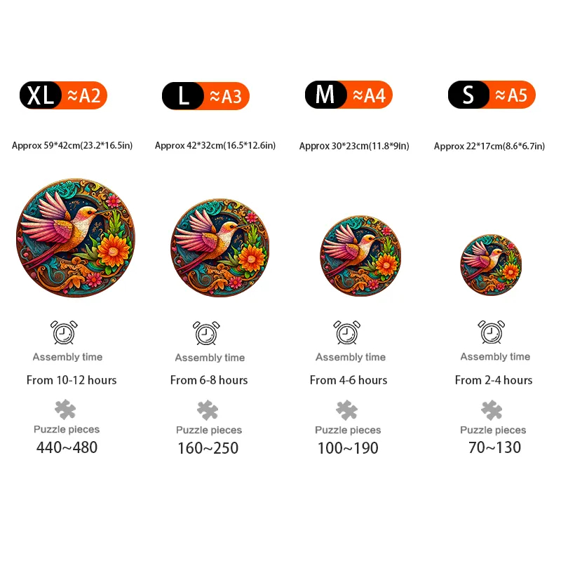 Hummingbird Disc - Wooden Jigsaw Puzzles