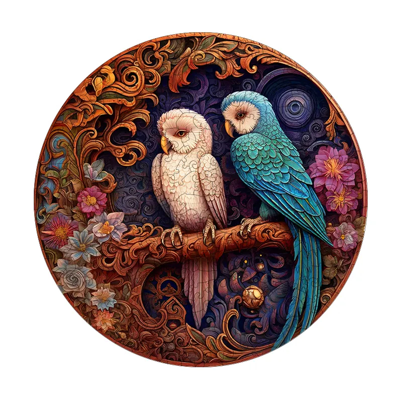 Lovebird Wood Carving - Wooden Jigsaw Puzzles