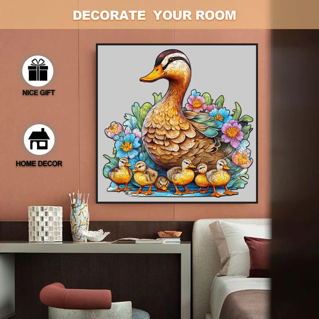 Mother Duck And Ducklings - Wooden Jigsaw Puzzle