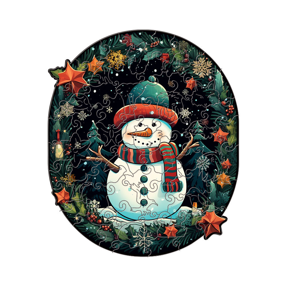 Christmas Thanksgiving Snowman - Wooden Jigsaw Puzzles
