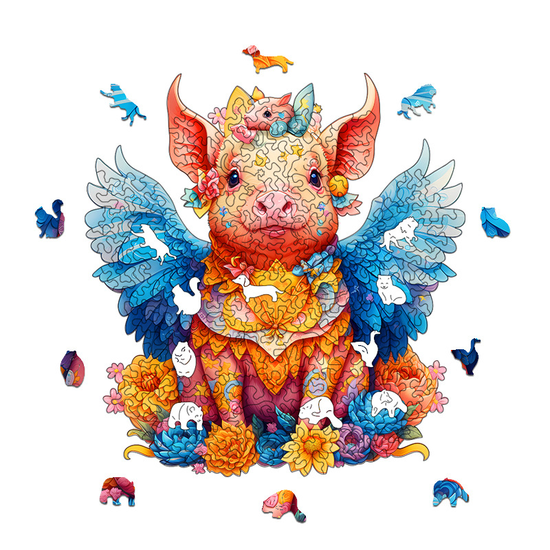 Angel Pig - Wooden Jigsaw Puzzles