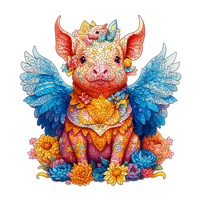 Angel Pig - Wooden Jigsaw Puzzles