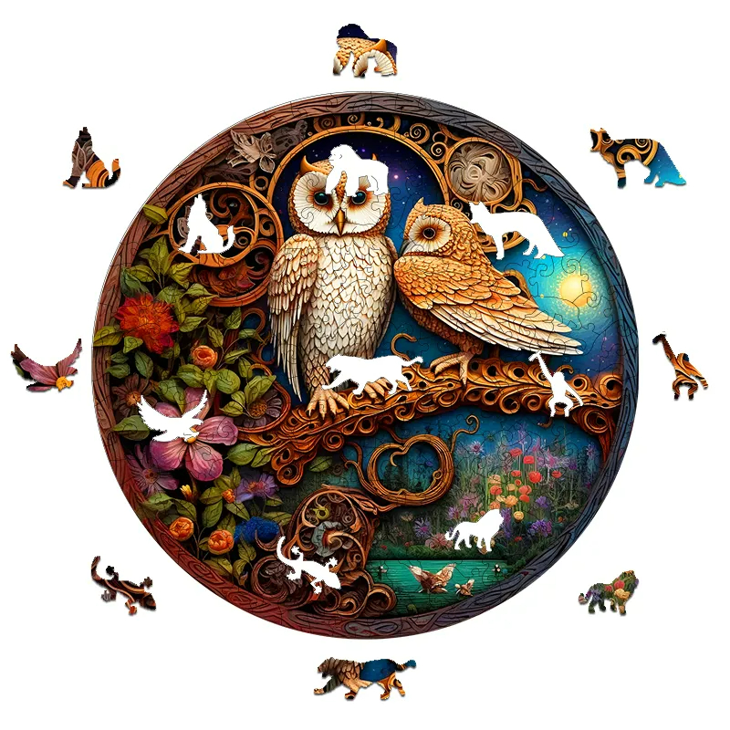Owl Couple - Wooden Jigsaw Puzzles