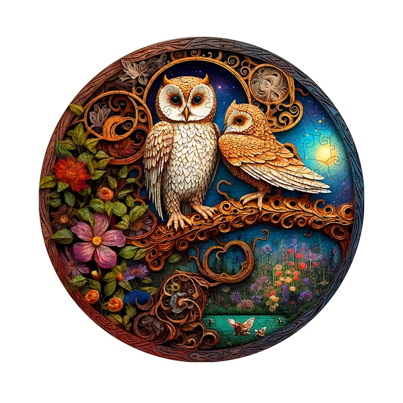 Owl Couple - Wooden Jigsaw Puzzles