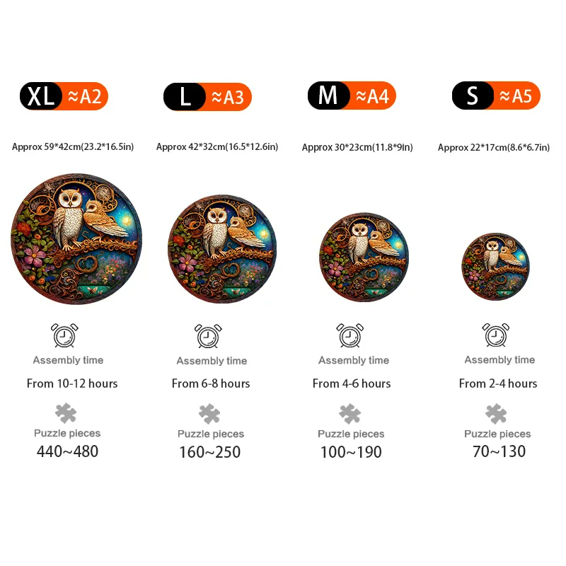 Owl Couple - Wooden Jigsaw Puzzles