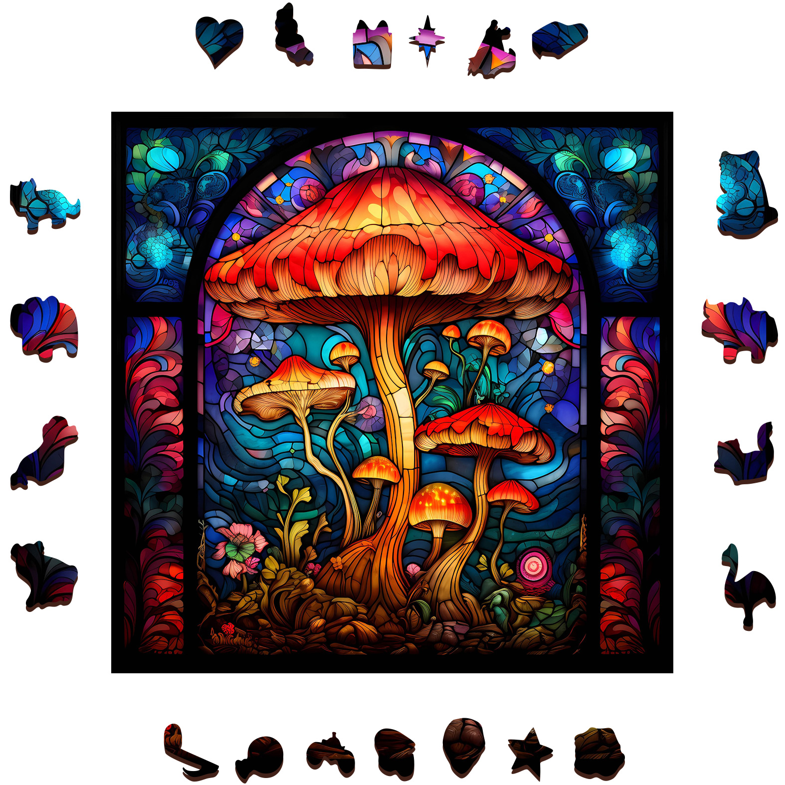 Trippy Mushroom - Wooden Jigsaw Puzzle