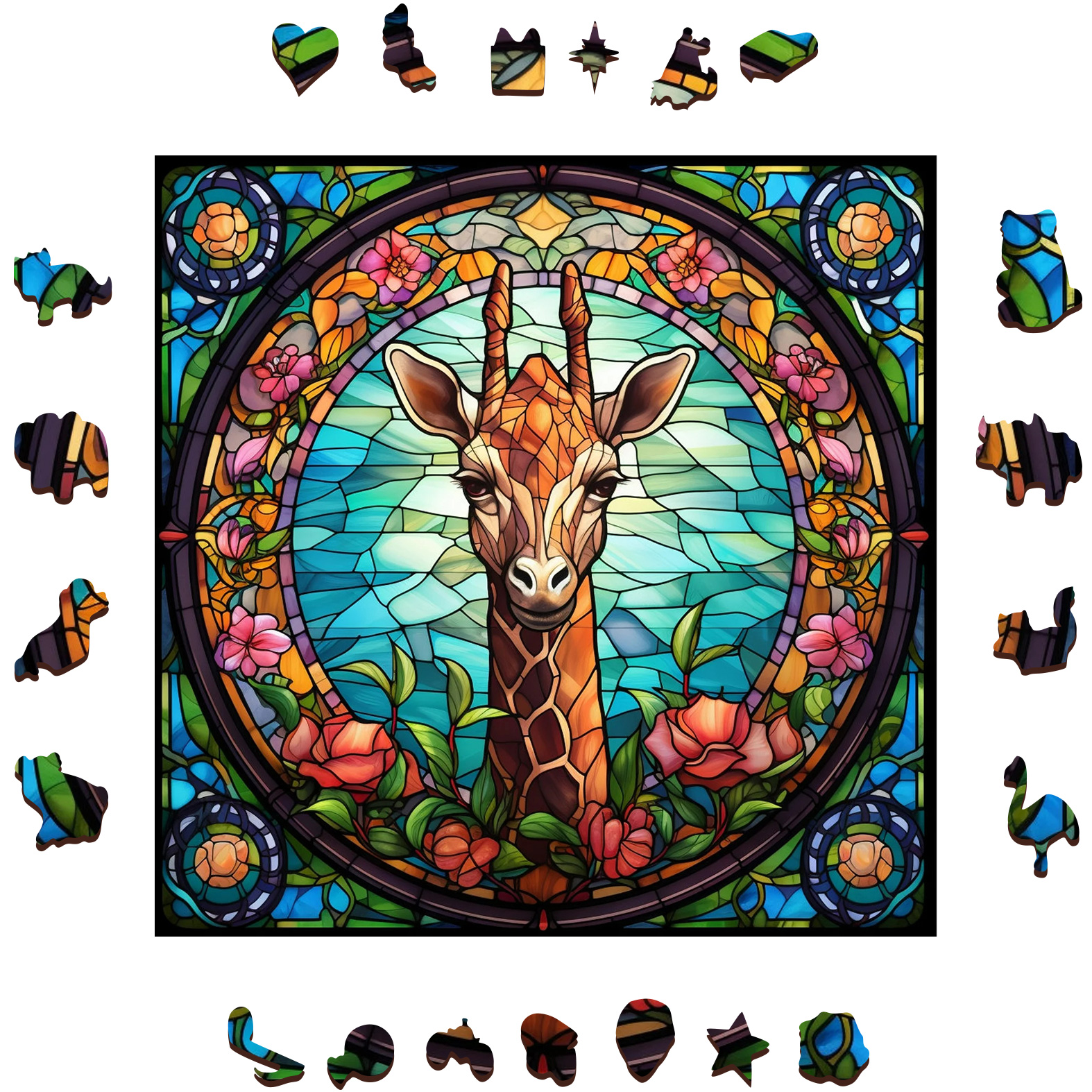 Garden Giraffe - Wooden Jigsaw Puzzle