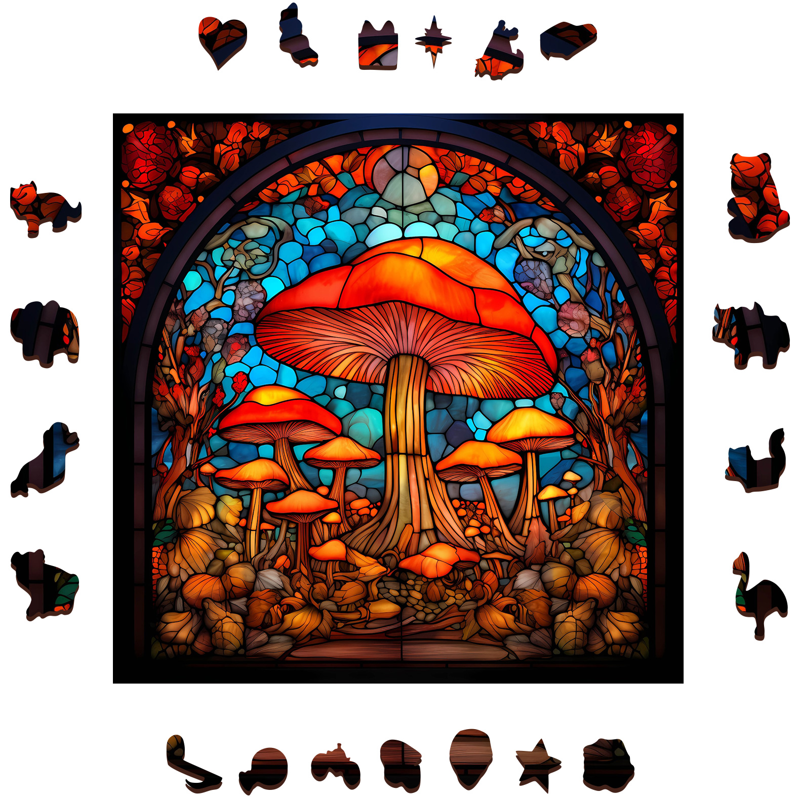 Fantasy Mushroom World - Wooden Jigsaw Puzzle